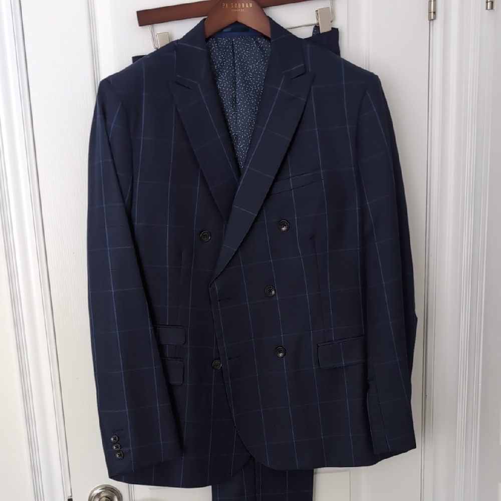 RW&CO Double Breasted Windowpane Suit